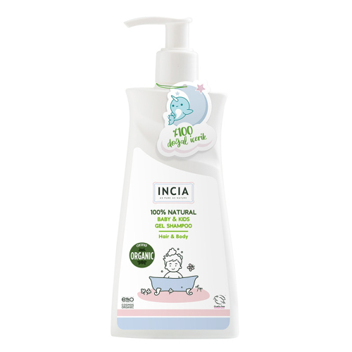 INCIA Çocuklar İçin Doğal Jel Şampuan Saç ve Vücut İçin 350 ml - INCIA