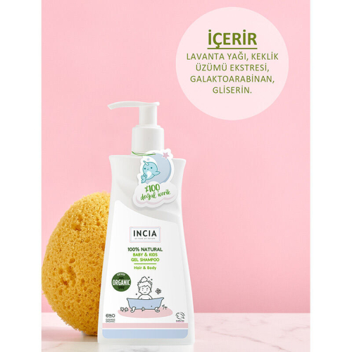 INCIA Çocuklar İçin Doğal Jel Şampuan Saç ve Vücut İçin 350 ml - 4