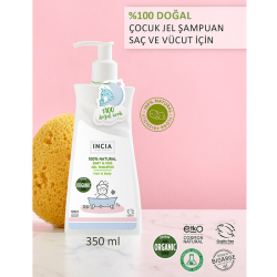 INCIA Çocuklar İçin Doğal Jel Şampuan Saç ve Vücut İçin 350 ml - 6