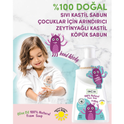 INCIA Çocuklar İçin Zeytinyağlı Doğal Köpük Sabun 200 ml - 5