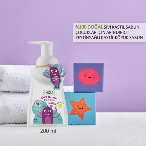INCIA Çocuklar İçin Zeytinyağlı Doğal Köpük Sabun 200 ml - 3