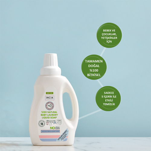 INCIA Doğal Bebek Çamaşır Makinesi Sabunu 750 ml - 7