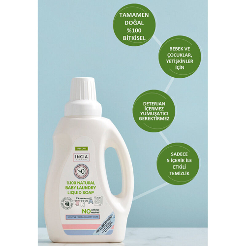 INCIA Doğal Bebek Çamaşır Makinesi Sabunu 750 ml - 12