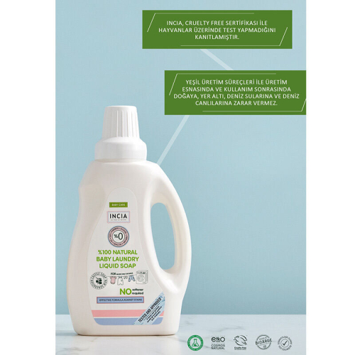 INCIA Doğal Bebek Çamaşır Makinesi Sabunu 750 ml - 2