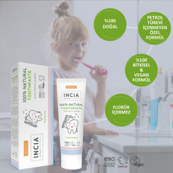 Incia Doğal Diş Macunu Bebek ve Çocuk Karışık Meyve Aromalı Florürsüz 50 ml - 6