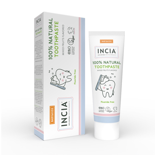 Incia Doğal Diş Macunu Bebek ve Çocuk Karışık Meyve Aromalı Florürsüz 50 ml - INCIA
