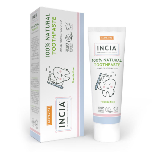 Incia Doğal Diş Macunu Bebek ve Çocuk Karışık Meyve Aromalı Florürsüz 50 ml - INCIA