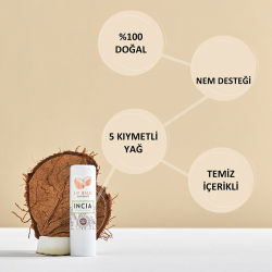 INCIA Doğal Hindistan Cevizli Dudak Besleyici 6gr - 5