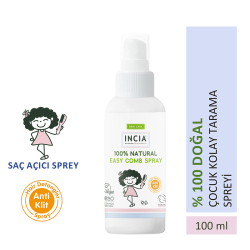 Incia Doğal Kolay Tarama Spreyi Çocuklar İçin Nemlendirici Parlaklaklaştırıcı Anti-Klit 100ml - 2
