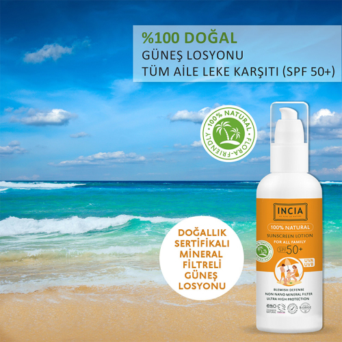 INCIA Doğal Tüm Aile için Güneş Losyonu Spf50+ 100 ml - 3