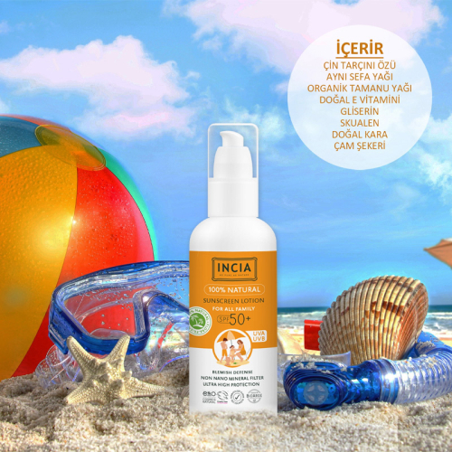 INCIA Doğal Tüm Aile için Güneş Losyonu Spf50+ 100 ml - 6