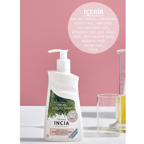 INCIA Hassas Ciltler İçin Zeytinyağlı Doğal Sıvı Sabun 250 ml - 4