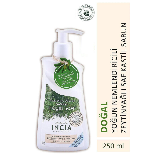 INCIA Hassas Ciltler İçin Zeytinyağlı Doğal Sıvı Sabun 250 ml - 6