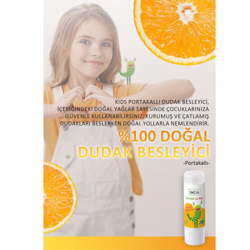 INCIA Kids Portakallı Doğal Dudak Besleyici 6g - 6