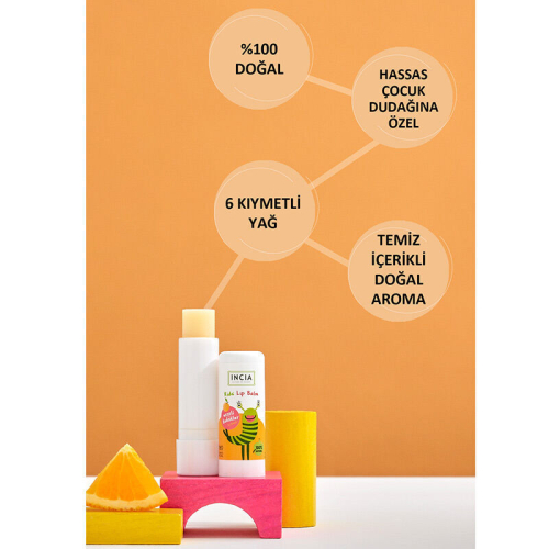 INCIA Kids Portakallı Doğal Dudak Besleyici 6g - 4