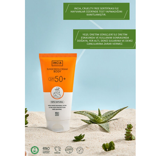 INCIA Vücut İçin Doğal Güneş Kremi 50 SPF 150 ml - 2