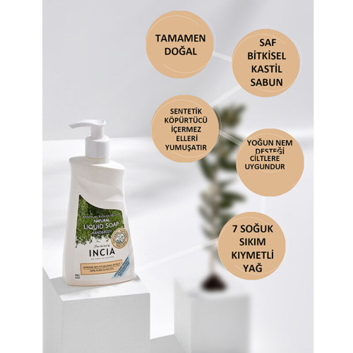 INCIA Yoğun Nemlendiricili Zeytinyağlı Doğal Sıvı Sabun 250 ml - 4