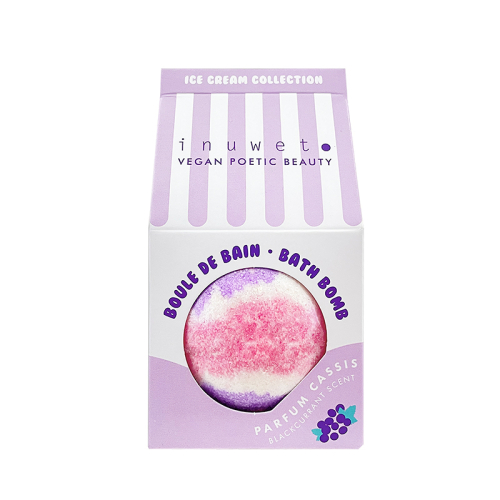 Inuwet Bath Bomb Icecream Blackcurrant Icecream Banyo Topu Siyah Frenk Üzümü 120 g - inuwet