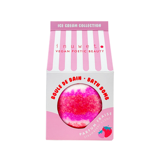 Inuwet Bath Bomb Icecream Strawberry Icecream Banyo Topu Çilek 120 g - inuwet