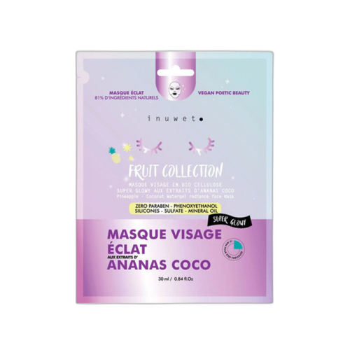 Inuwet Meyve Serisi Nemlendirici Yüz Maskesi Ananas Hindistan Cevizi 30 ml - inuwet