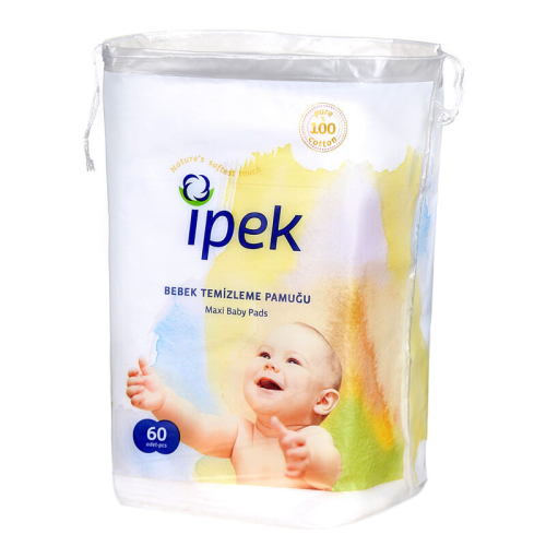 İpek Hidrofil Maxi Bebek Temizleme Pamuk Pedi 60 Adet - İpek