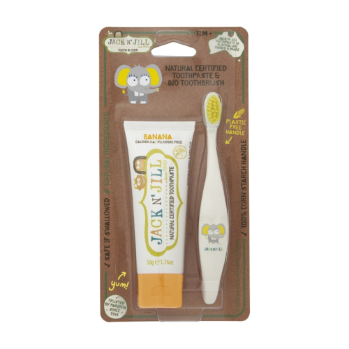 Jack and Jill Toothbuddy Fil Diş Fırçası + Muz Aromalı Diş Macunu 50 gr - Jack And Jill Kids