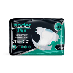Jender Allfit Bebek ve Yetişkinlere Özel Bel Bantlı Bez 30 Adet - Extra Small - 1