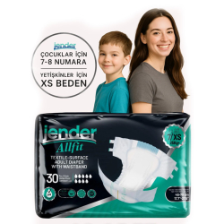 Jender Allfit Bebek ve Yetişkinlere Özel Bel Bantlı Bez 30 Adet - Extra Small - 3