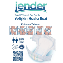 Jender Bel Bantlı Yetişkin Hasta Bezi Medium 30 Adet - 2