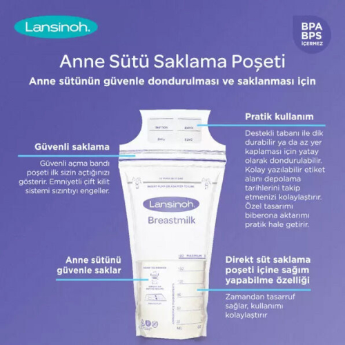 Lansinoh Anne Sütü Saklama Poşeti 50 Adet - 4
