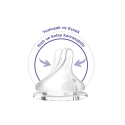 Lansinoh Natural Wave Biberon Emziği - Yavaş Akış - 2