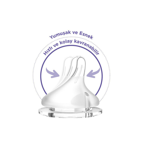 Lansinoh Natural Wave Biberon Emziği - Yavaş Akış - 2