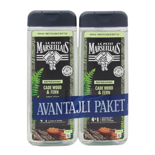 Le Petit Marseillais Men Ardıç Ağacı ve Füjer Duş Jeli 400 ml x 2 - Le Petit Marseillais