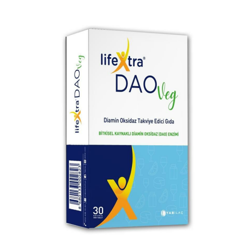 LifeXtra DAOVeg Diamin Oksidaz Takviye Edici Gıda 30 Tablet - TAB İlaç Sanayi A.Ş