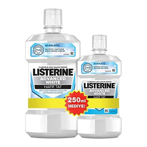 Listerine Advanced White Hafif Tat 500 ml + 250 ml HEDİYE - Listerine
