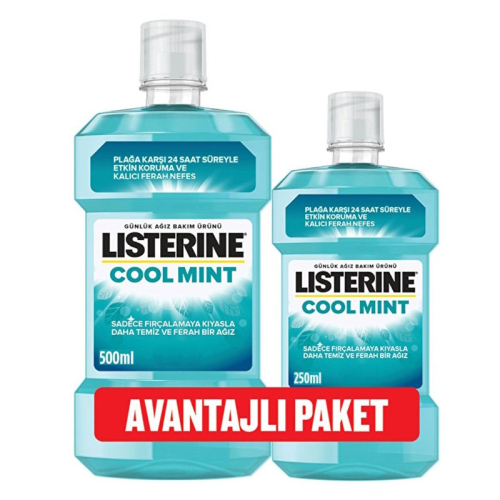 Listerine Cool Mint Nane Aromalı 500 ml + 250 ml - Avantajlı Paket - Listerine