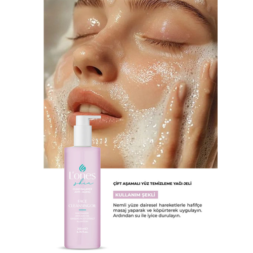 Lones Nemlendirici Aydınlatıcı Çift Aşamalı Yüz Temizleme Yağı ve Jeli 200 ml - 5