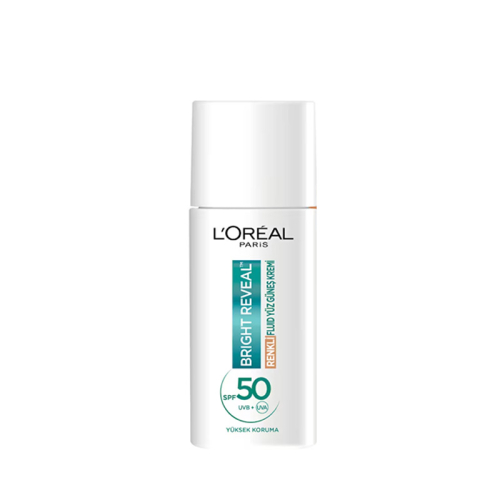 Loreal Paris Bright Reveal Renkli Fluid Güneş Kremi SPF50+ Medium 50 ml - Loreal Paris