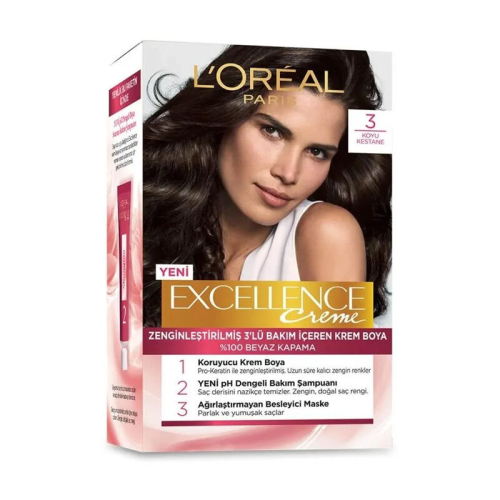 Loreal Paris Excellence Creme Saç Boyası 3 Koyu Kestane - Loreal Paris