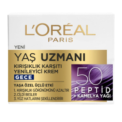 Loreal Paris Yaş Uzmanı Kırışıklık Karşıtı Gece Bakım Kremi 50 ml - 1