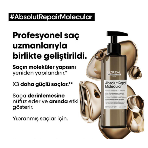 Loreal Professionnel Absolut Repair Molecular Yıpranmış Saçlar İçin Serum 250 ml - 4