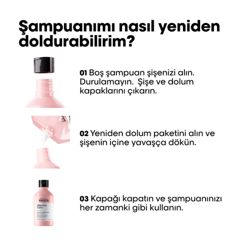 Loreal Professionnel Vitamino Color Boyalı Saçlar için Renk Koruyucu Refill Şampuan 500 ml - 4