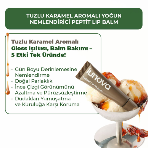 Lunova Tuzlu Karamel Aromalı Peptit Lip Balm 15 ml - 3