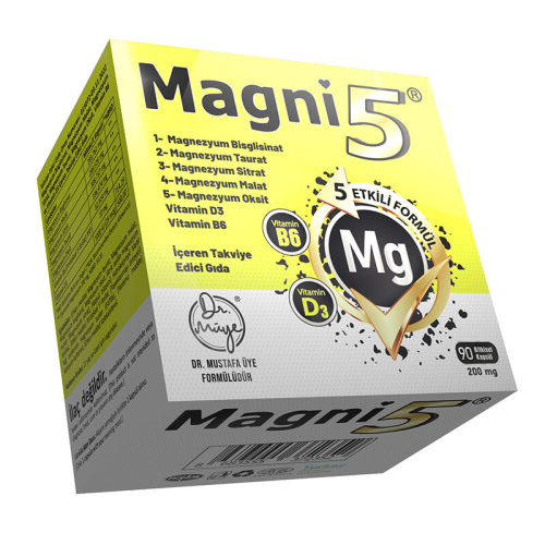 Magni5 Magnezyum Vitamin D3 B6 İçeren Takviye Edici Gıda 5x90 Kapsül - 2