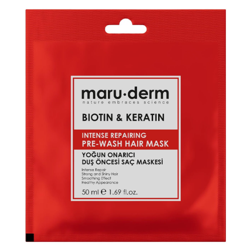 Maruderm Biotin and Keratin Intense Repairing Duş Öncesi Saç Maskesi 50 ml - Maruderm