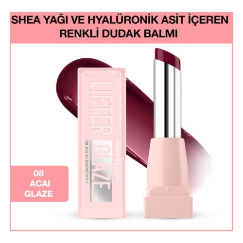 Maybelline New York Lifter Glaze Nemlendirici Renkli Dudak Balmı - 08 Acai Glaze - 2