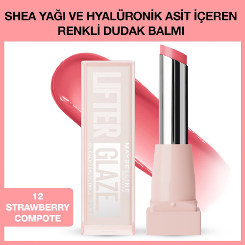 Maybelline New York Lifter Glaze Nemlendirici Renkli Dudak Balmı - 12 Strawberry - 2