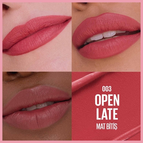 Maybelline New York Serum Etkili Hyalüronik Asit ve Besleyici Yağ İçeren Ruj - 003 Open Late - 3