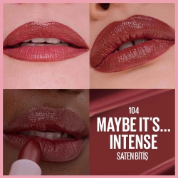 Maybelline New York Serum Etkili Hyalüronik Asit ve Besleyici Yağ İçeren Ruj - 104 Maybe It's Intense - 3