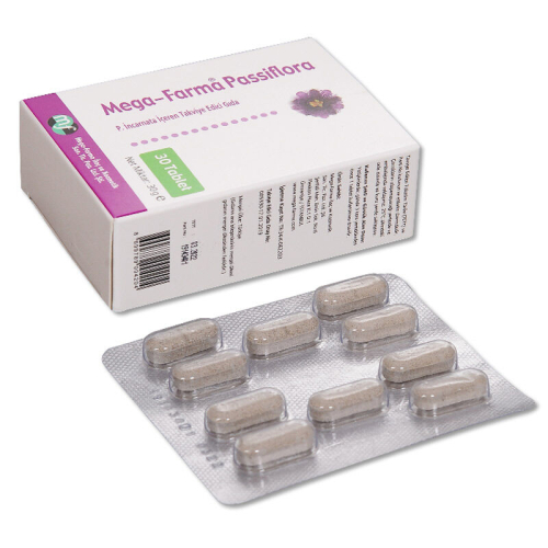 Mega-Farma Passiflora Takviye Edici Gıda 30 Tablet - Mega Farma